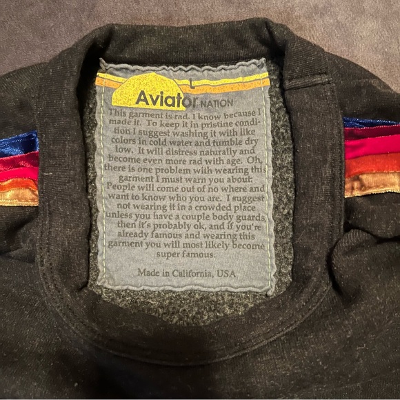 Like. New Aviator Nation Velvet Striped Sweatshirt - Sz L - Picture 4 of 6